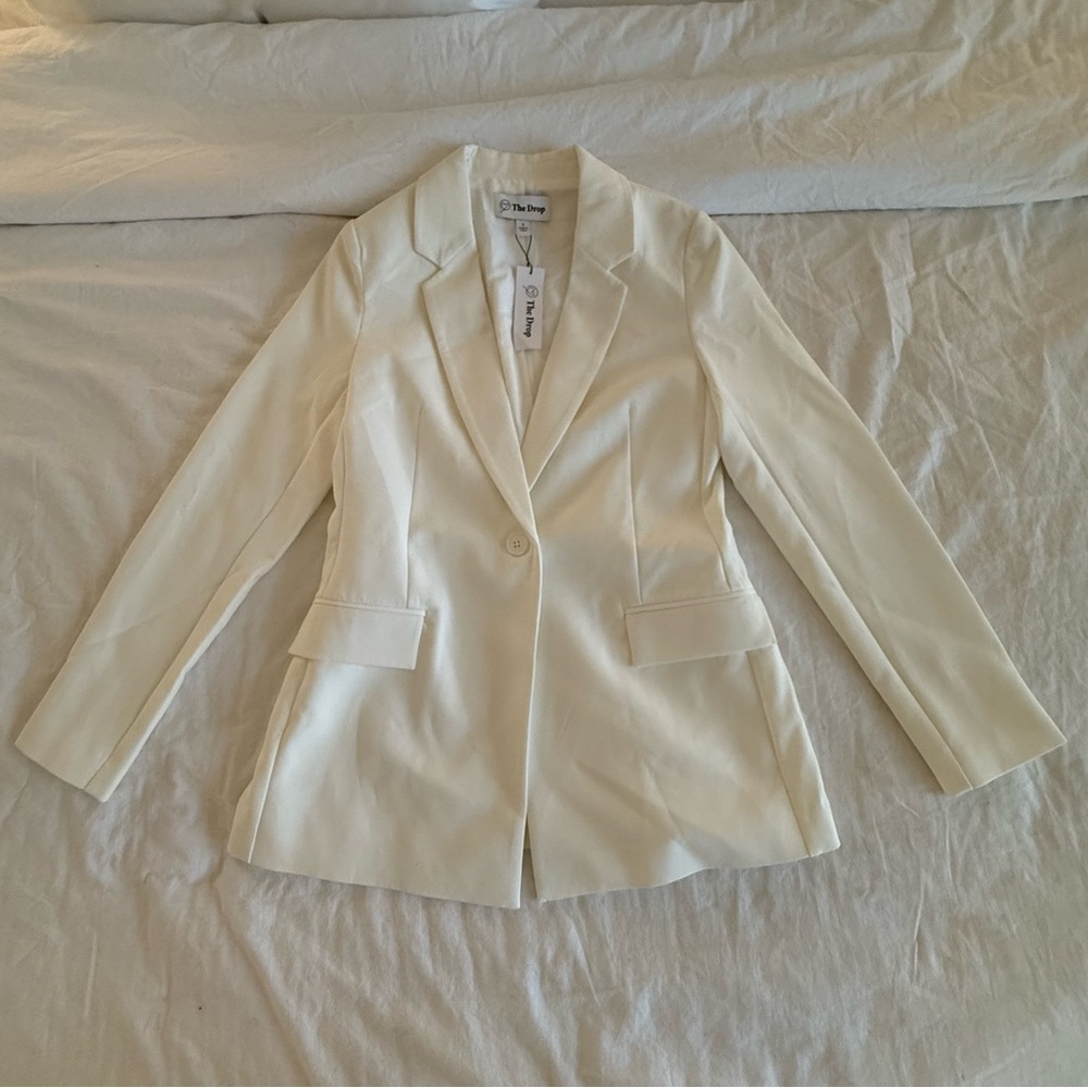 The Drop Blake Long Blazer Ivory